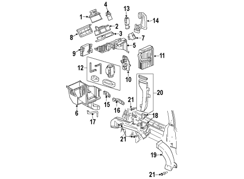 2004 Oldsmobile Silhouette Air Duct Diagram for 12337831