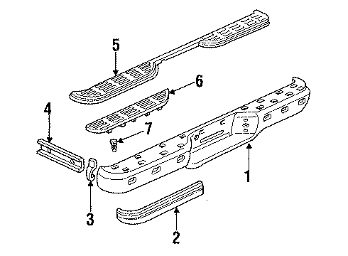 1992 Chevy S10 Bumper Bracket, Driver Side Diagram for 14055887