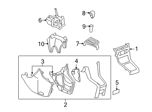 2008 Saturn Vue Front Console Diagram