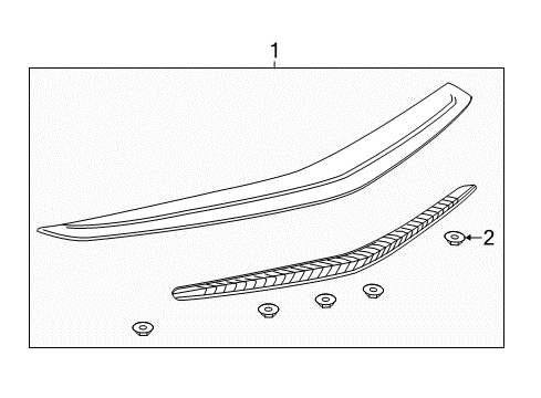 2014 Cadillac ATS Spoiler, Rear Diagram for 23224292