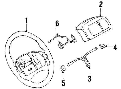 1997 Pontiac Bonneville Steering Wheel & Trim Diagram