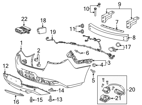 2015 Chevy SS Bumper & Components - Rear Diagram