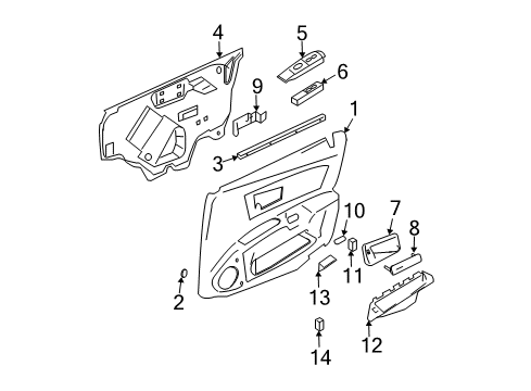 2003 Cadillac CTS Interior Trim - Front Door Diagram