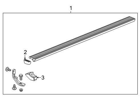 2025 GMC Sierra 1500 Step Bar Assembly, Black Diagram for 84017116
