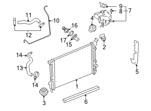 2006 Buick Terraza Radiator & Components Diagram