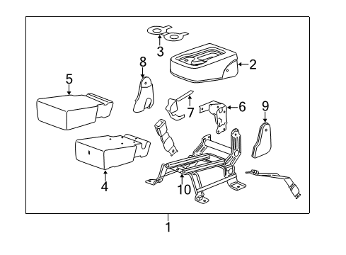 2007 Chevy Silverado 2500 HD Front Seat Components Diagram 11 - Thumbnail