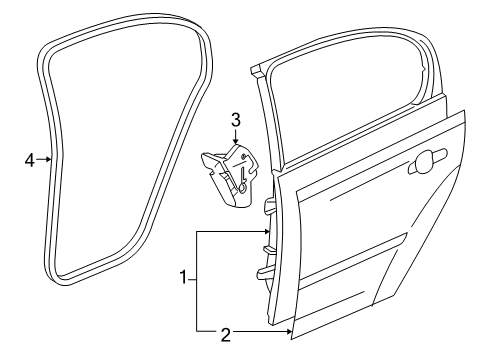 2010 Chevy Cobalt Door & Components Diagram