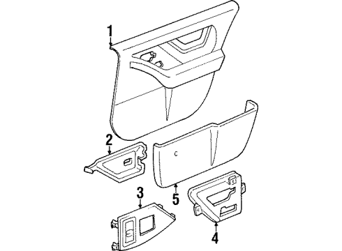 1992 Oldsmobile Achieva Interior Trim - Rear Door Diagram