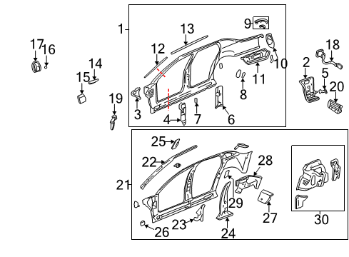 2002 Cadillac DeVille Fuel Door Diagram for 88950727