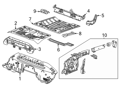 2024 Buick Envista Rear Floor & Rails Diagram