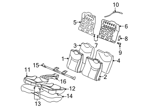 2003 Saturn Ion Seat Back Panel Bushing, Rear Diagram for 11588814