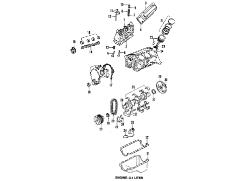1995 Buick Skylark Piston Diagram for 24505806