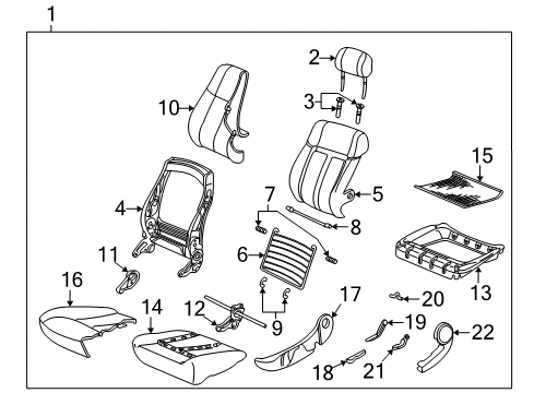 2002 Saturn L200 Front Seat Components Diagram