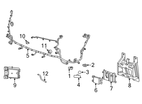 2025 Cadillac ESCALADE IQ Electrical Components - Front Bumper Diagram
