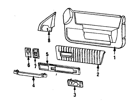 1988 Oldsmobile Cutlass Calais Front Door Trim Diagram