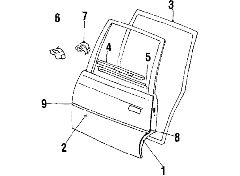 1990 Chevy Celebrity Door & Components Diagram