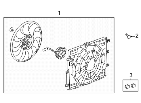 2024 Buick Envision Fan Assembly Retainer Diagram for 23336317