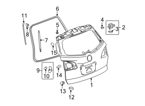 2016 Buick Enclave Lift Cylinder, Passenger Side Diagram for 84298335