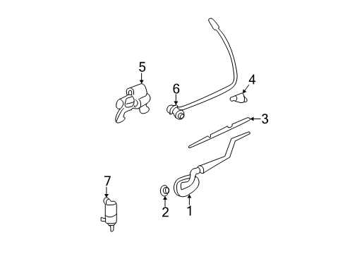 2004 Chevy Trailblazer EXT Rear Wiper Components Diagram