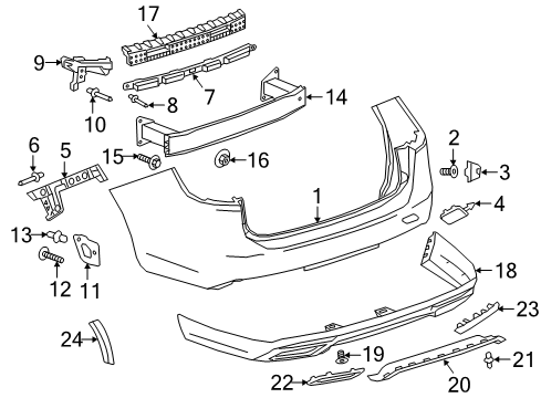 2020 Buick Regal TourX Reflector, Rear Driver Side Diagram for 39123505