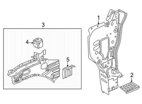 2024 GMC Hummer EV SUV Hinge Pillar Diagram