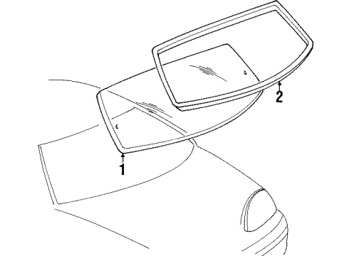 1997 Pontiac Grand Prix Glass & Hardware - Back Glass Diagram