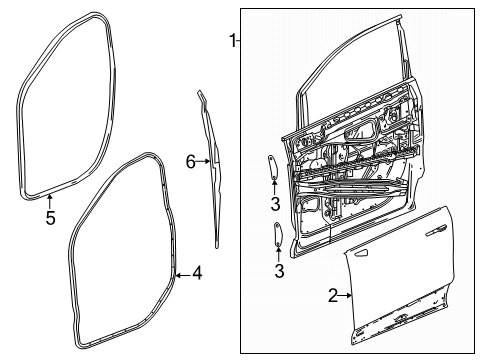 2025 Cadillac OPTIQ Door & Components Diagram