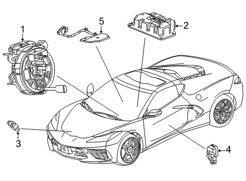 2024 Chevy Corvette Supplemental Restraint System Diagram