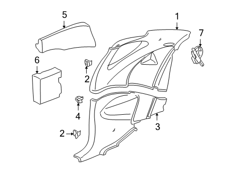1999 Oldsmobile Alero Interior Trim - Quarter Panels Diagram