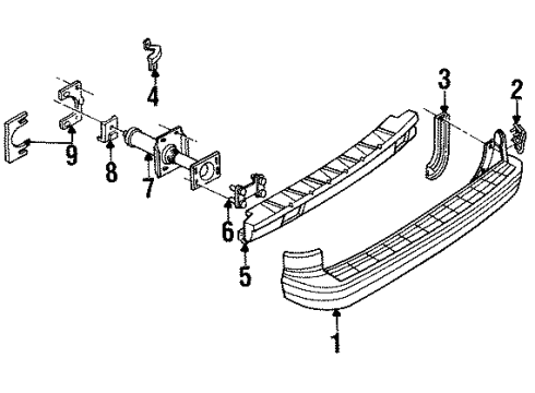 1992 Oldsmobile Custom Cruiser Rear Bumper Diagram