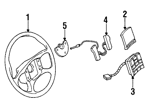 1992 Pontiac Grand Prix Steering Wheel & Trim Diagram