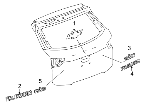 2020 Chevy Blazer Exterior Trim - Lift Gate Diagram