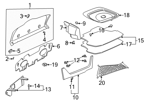 2000 Buick LeSabre Seat Back Panel Rivet Diagram for 21095050