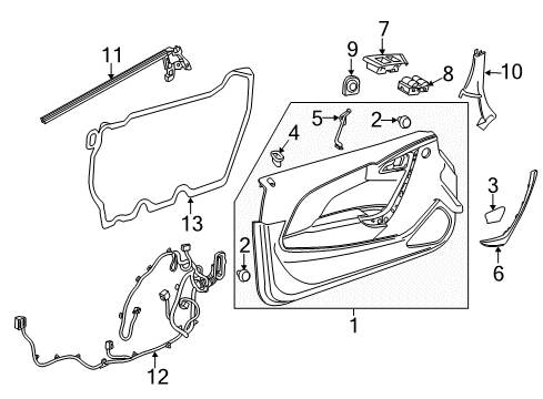 2016 Buick Cascada Water Deflector, Front Driver Side Diagram for 13374794