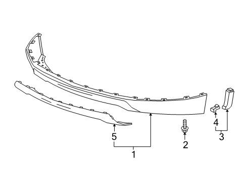 2018 Cadillac XT5 Bumper & Components - Front Diagram