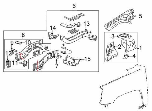 2016 GMC Terrain Side Extension, Passenger Side Diagram for 84061311