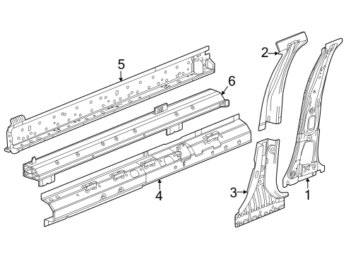 2025 Cadillac LYRIQ Center Pillar & Rocker Diagram