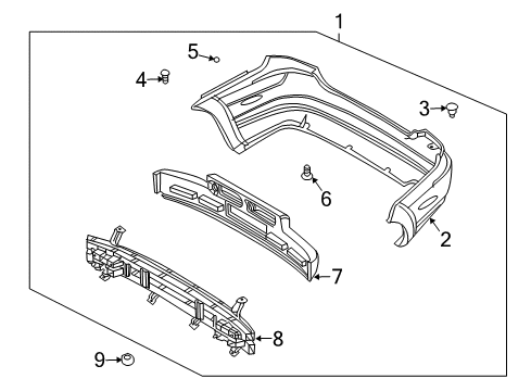 2005 Chevy Aveo Bumper & Components - Rear Diagram