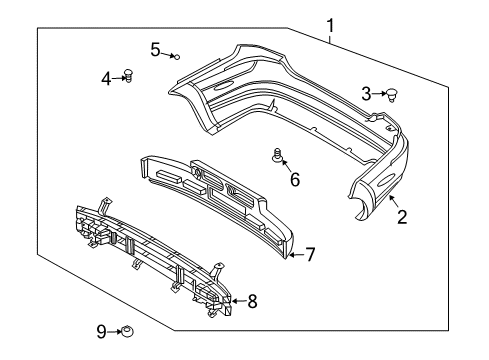 2004 Chevy Aveo Bumper & Components - Rear Diagram 2 - Thumbnail