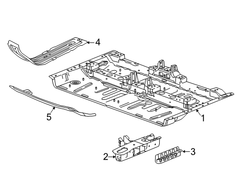 2024 Cadillac XT5 Floor & Rails Diagram