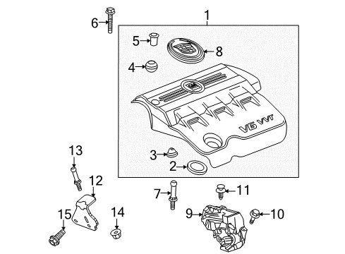 2012 Cadillac SRX Engine Cover Bracket Diagram for 12639305