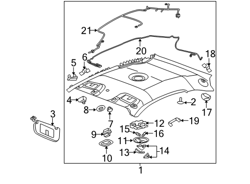 2006 Chevy Cobalt Interior Trim - Roof Diagram