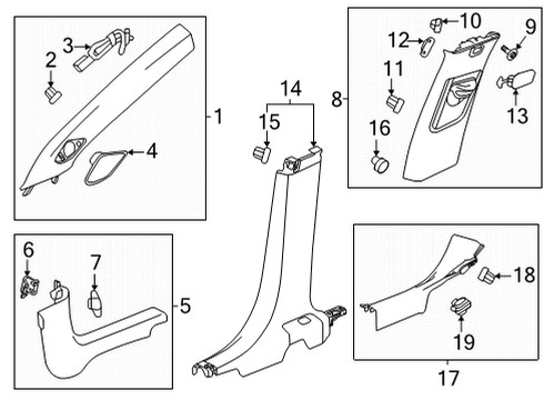 2023 Buick Encore GX Interior Trim - Pillars Diagram