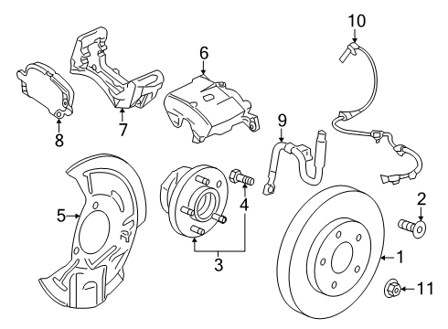 2025 GMC Terrain Caliper Assembly-Front Brake (W/O Brake Pads & Bracket) Diagram for 13564153