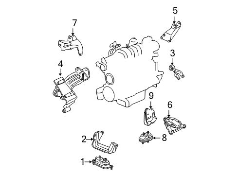 2006 Pontiac Grand Prix Engine & Trans Mounting Diagram