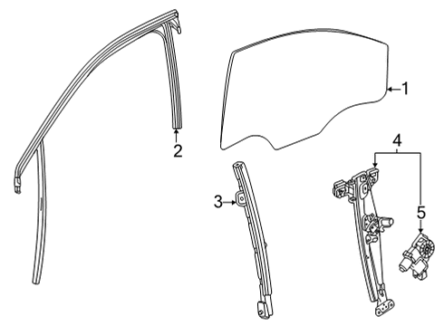 2021 Buick Encore GX Window Regulator, Front Passenger Side Diagram for 42748836
