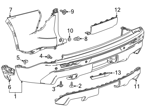 2024 Chevy Traverse Bumper & Components - Rear Diagram
