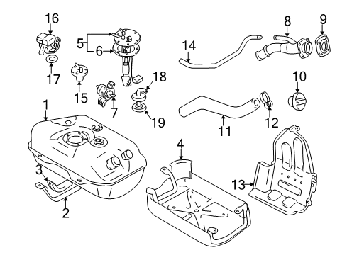 1999 Chevy Tracker Filler Neck Diagram for 91177747