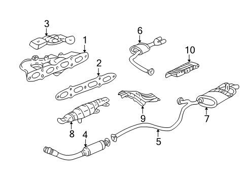 1995 Pontiac Sunfire Catalytic Converter Diagram for 25143639