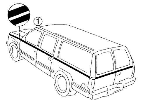 1998 Chevy C2500 Suburban Stripe Tape Diagram